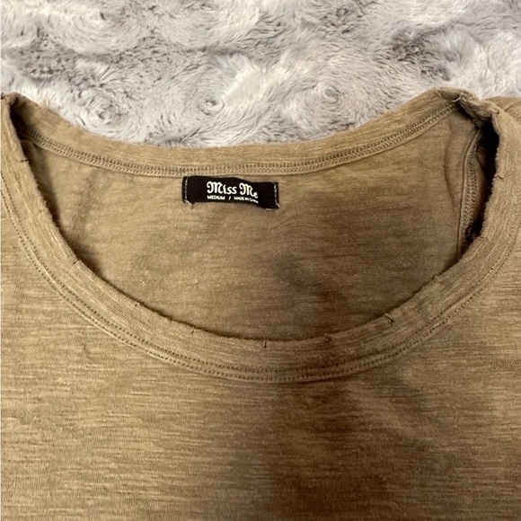 Miss Me Women's Sleeveless Tank Top Olive Green Shoelace Detail Sleeves Medium - Picture 3 of 12